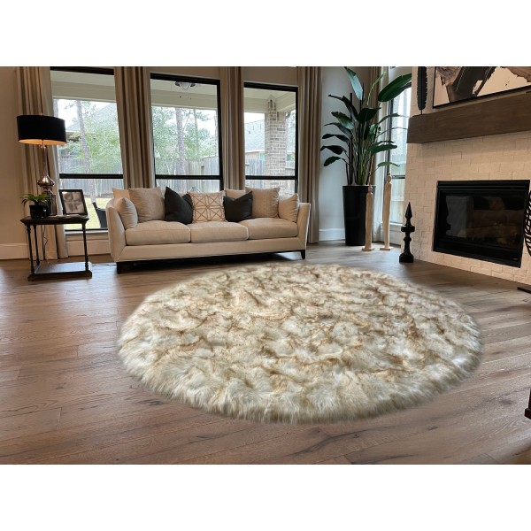 Super soft faux sheepskin round rug