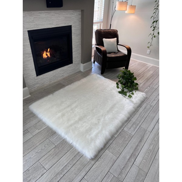Super Soft Faux Sheepskin Rectangular Rug