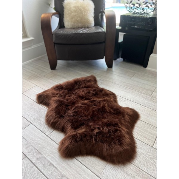 Warm brown faux wool carpet
