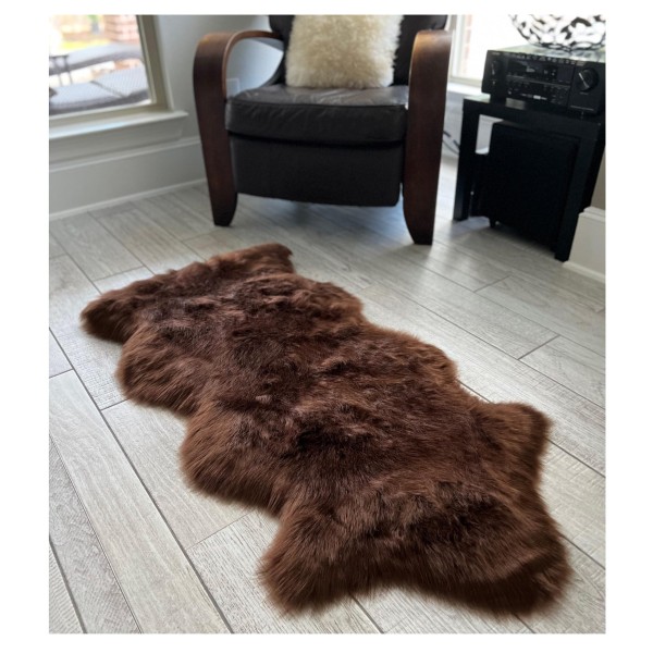 Warm brown faux wool carpet