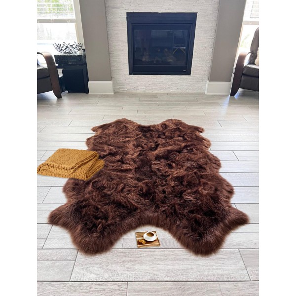 Warm brown faux wool carpet
