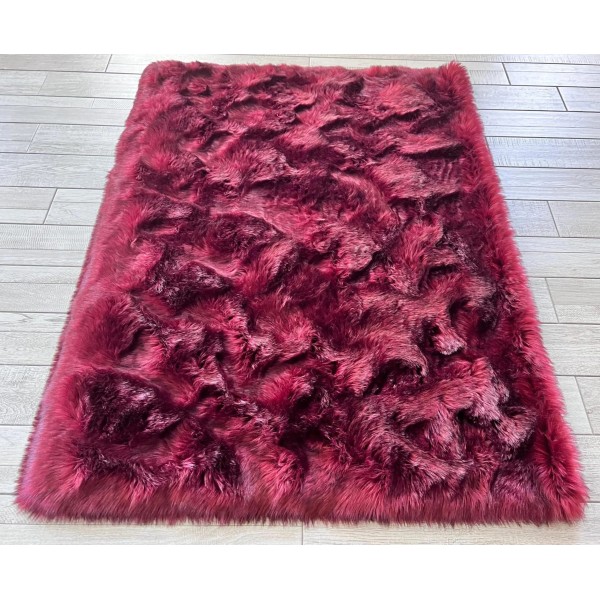 Burgundy faux wool carpet
