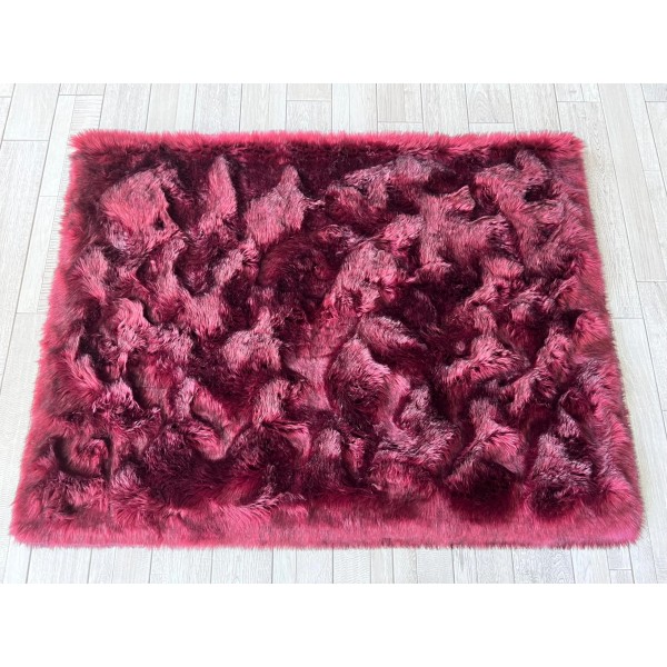 Burgundy faux wool carpet