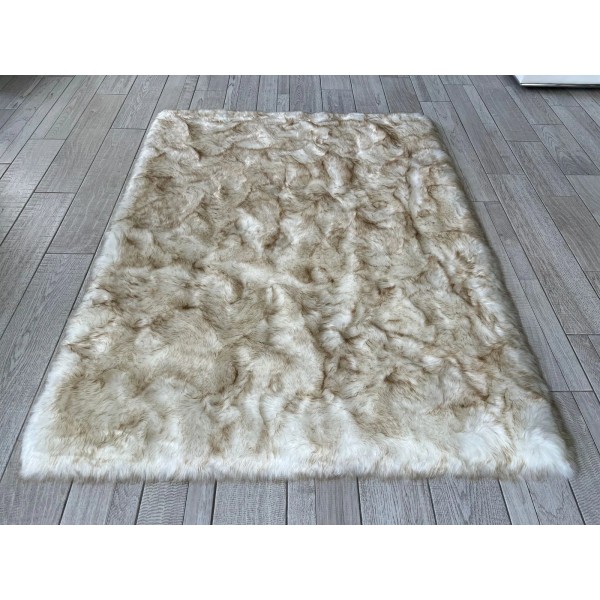 Warm-toned faux sheepskin rug
