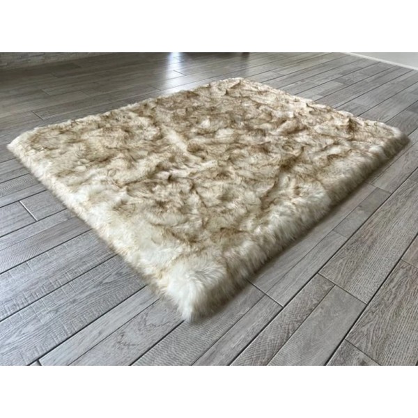 Warm-toned faux sheepskin rug
