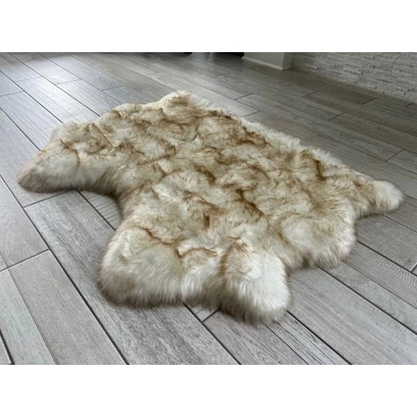 Natural style faux sheepskin rug