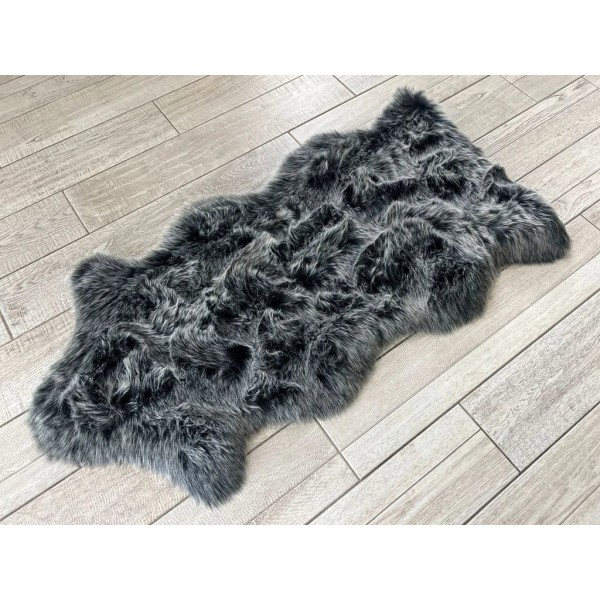 Mysterious style dark grey imitation sheepskin carpet