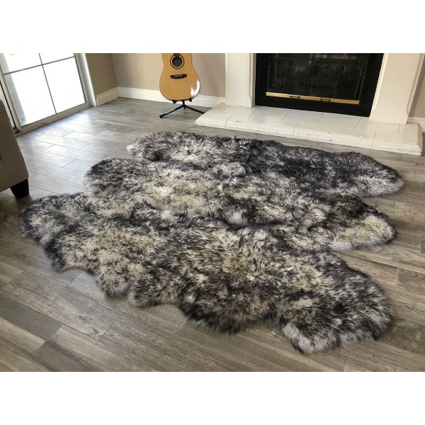 Mottled Gray Faux Sheepskin...