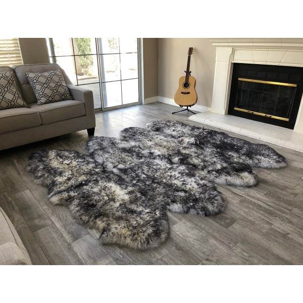 Mottled Gray Faux Sheepskin Rug