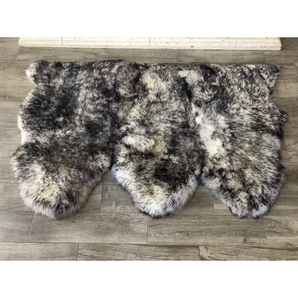 Mottled Gray Faux Sheepskin Rug