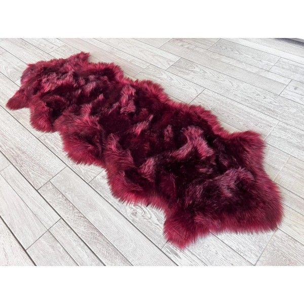 Luxurious Burgundy Faux Fur Rug