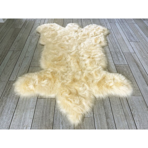 Cream faux fur rug