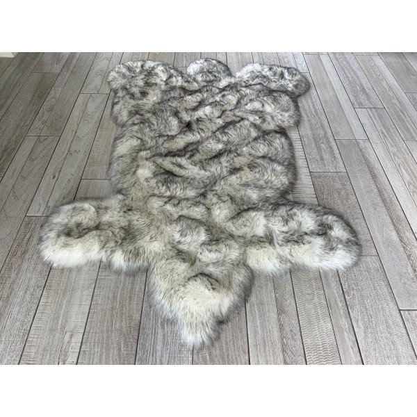 Gray faux fur rug