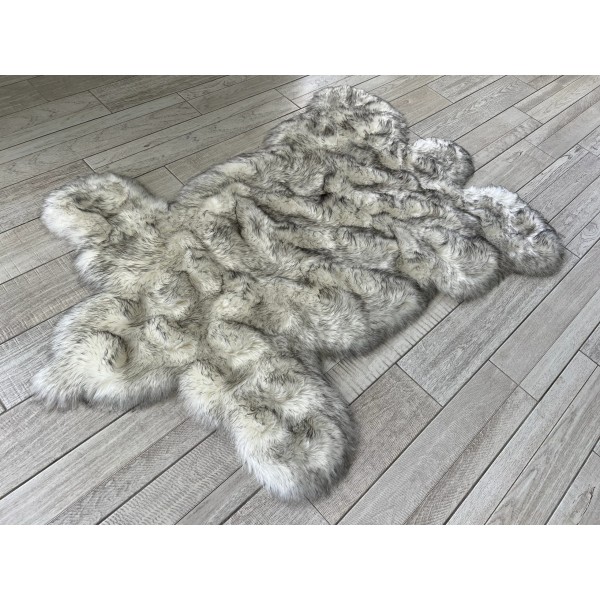 Gray faux fur rug